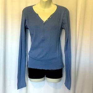 Axcess Quarter Button Blue Sweater